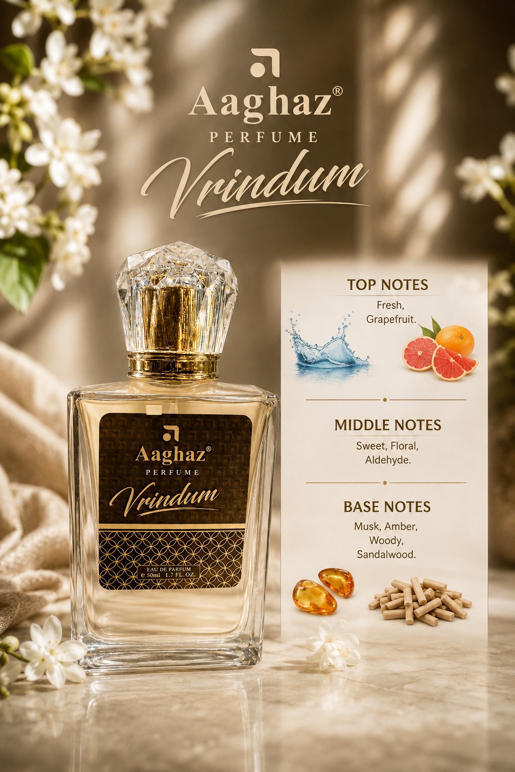 Vrindum fragrance notes poster